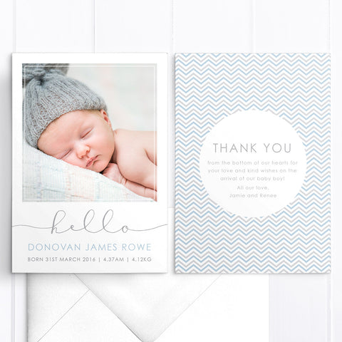 double sided birth announcements