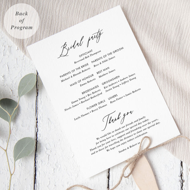 Floral Wedding Program Caitlyn Peach Perfect Stationery