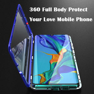 Upgraded Two Side Tempered Glass Magnetic Adsorption Phone Case