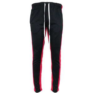 striped track pants with ankled zippers