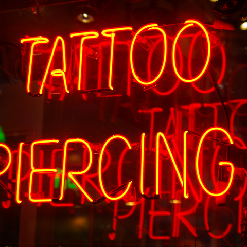 tattoo piercing neon sign