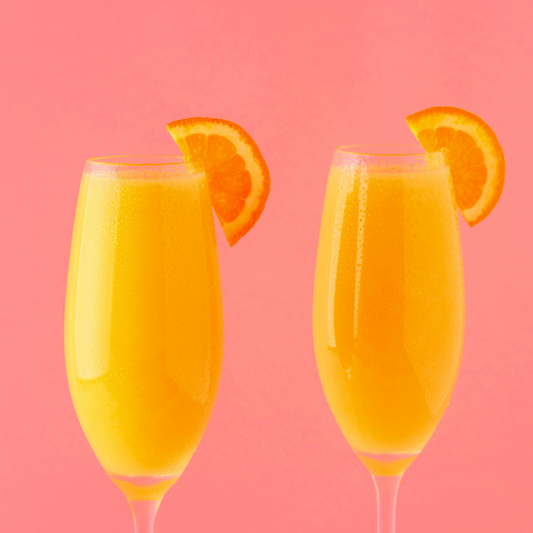 mimosas on pink background