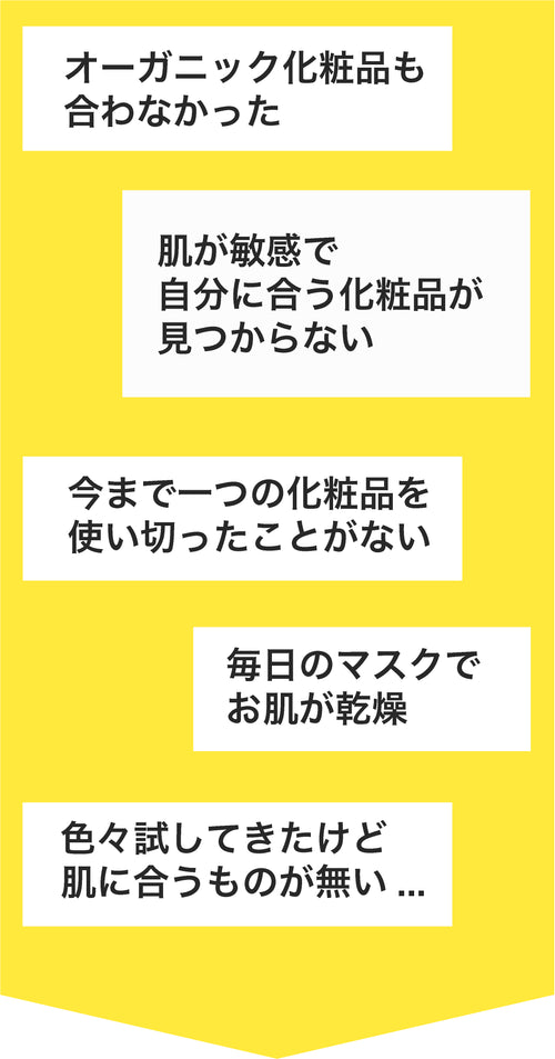 オーガニック化粧品の合わない敏感肌へ