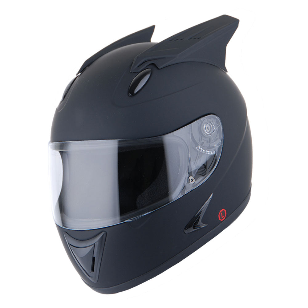 1Storm Motorcycle Bike Full Face Helmet Horn Wing as Bonus: HB75