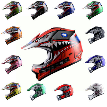 wow youth kids motocross bmx mx atv dirt bike helmet spider red