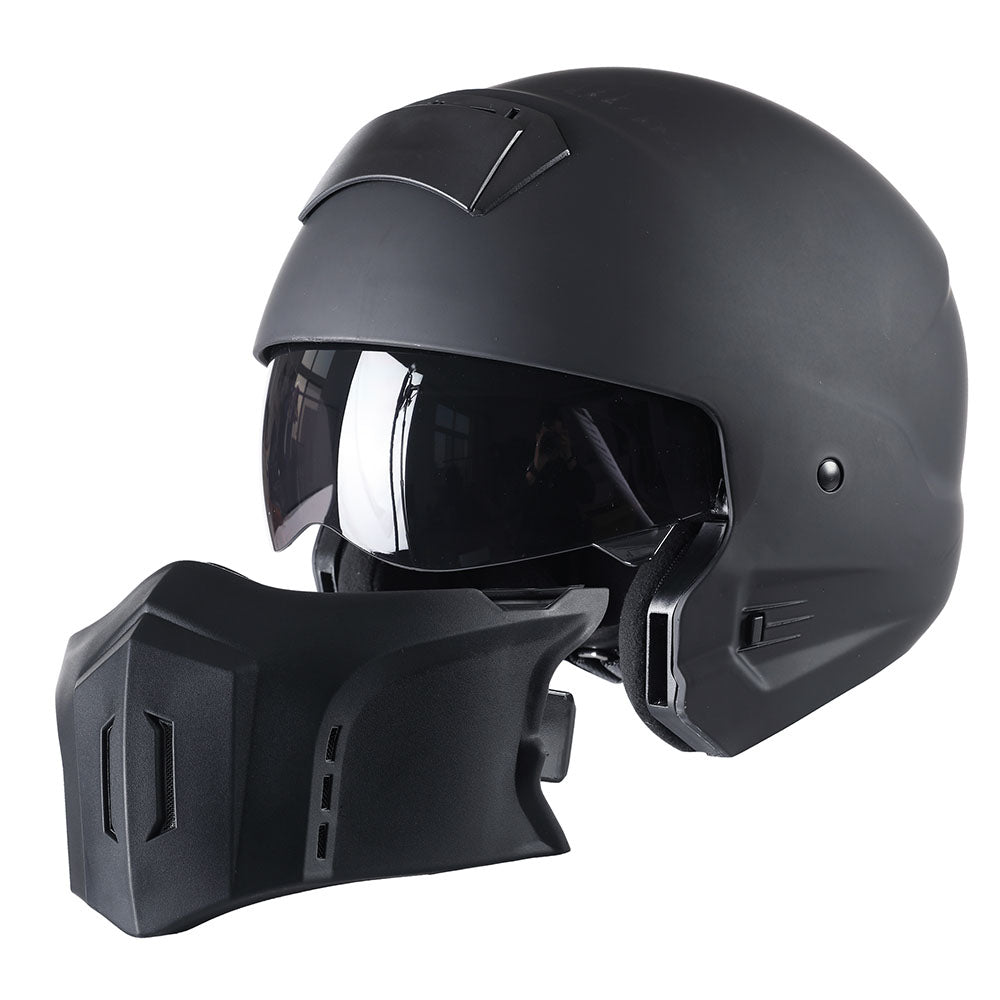 1Storm Motorcycle Full Face Helmet Open Face Knight Classical (Detacha