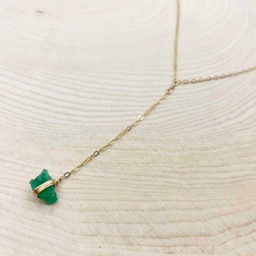 Pear Emerald & Diamond Two Stone Necklace – Reis-Nichols Jewelers