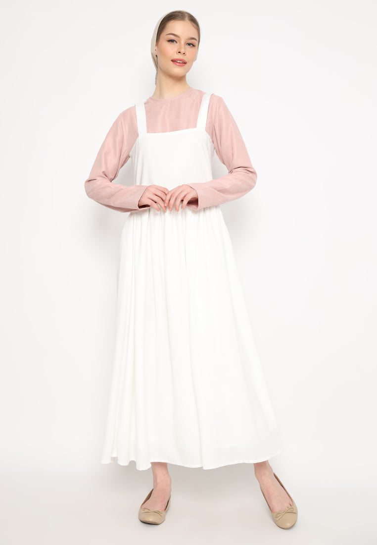 Emily Overall Dress White