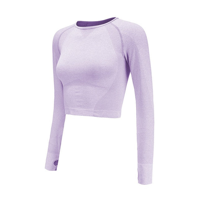 long sleeve crop top yoga