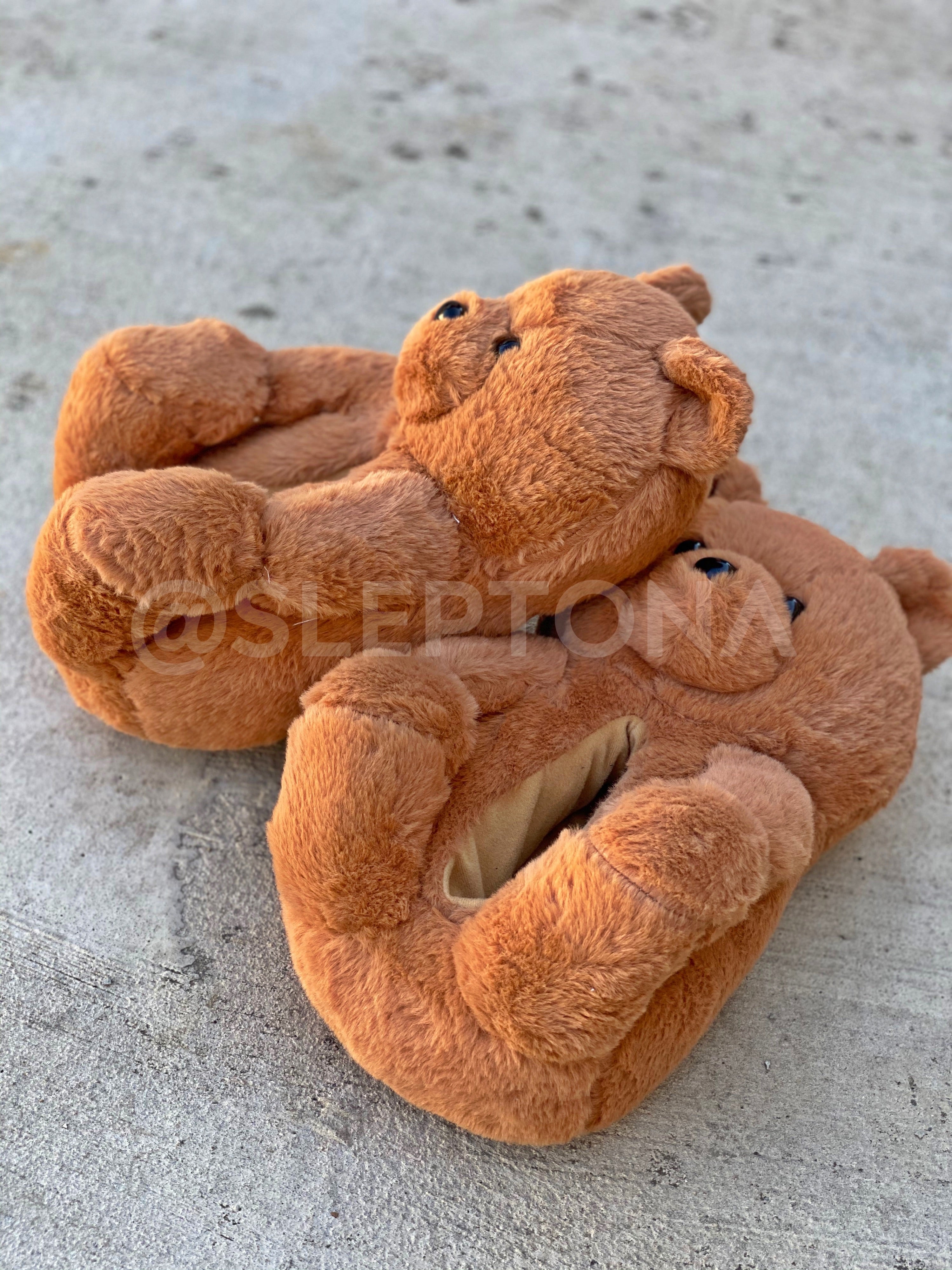 fluffy bear slippers