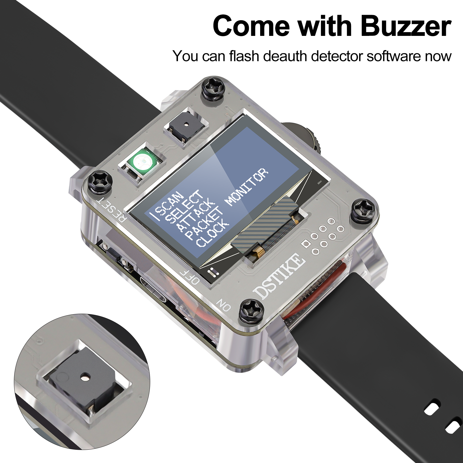 DSTIKE Deauther Watch V3 Black ESP8266 Development Board 2.4GHz With 1.3  OLED