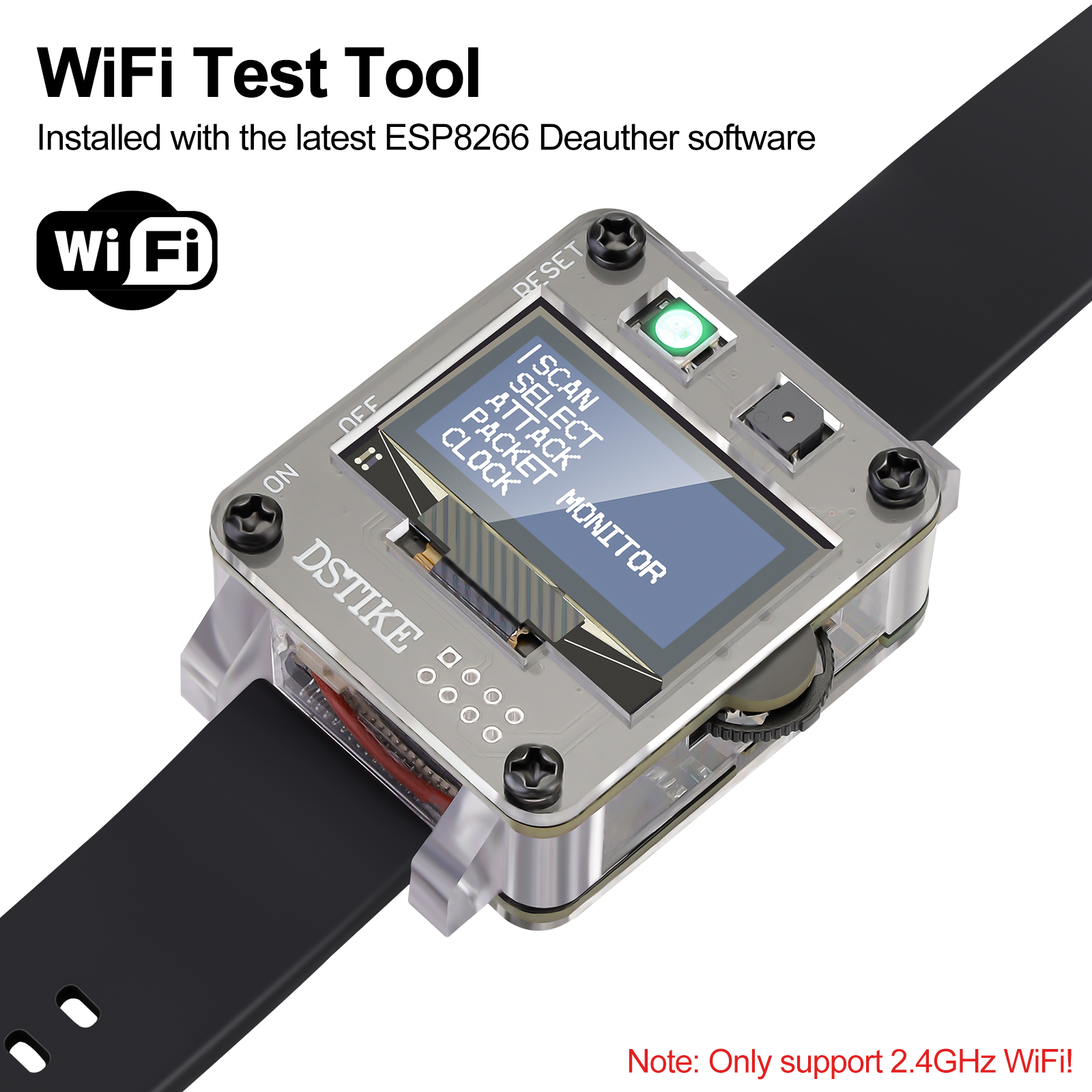 WiFi Test Tool DSTIKE Deauther Watch SE ESP8266 ESP-12F Programmable  Development