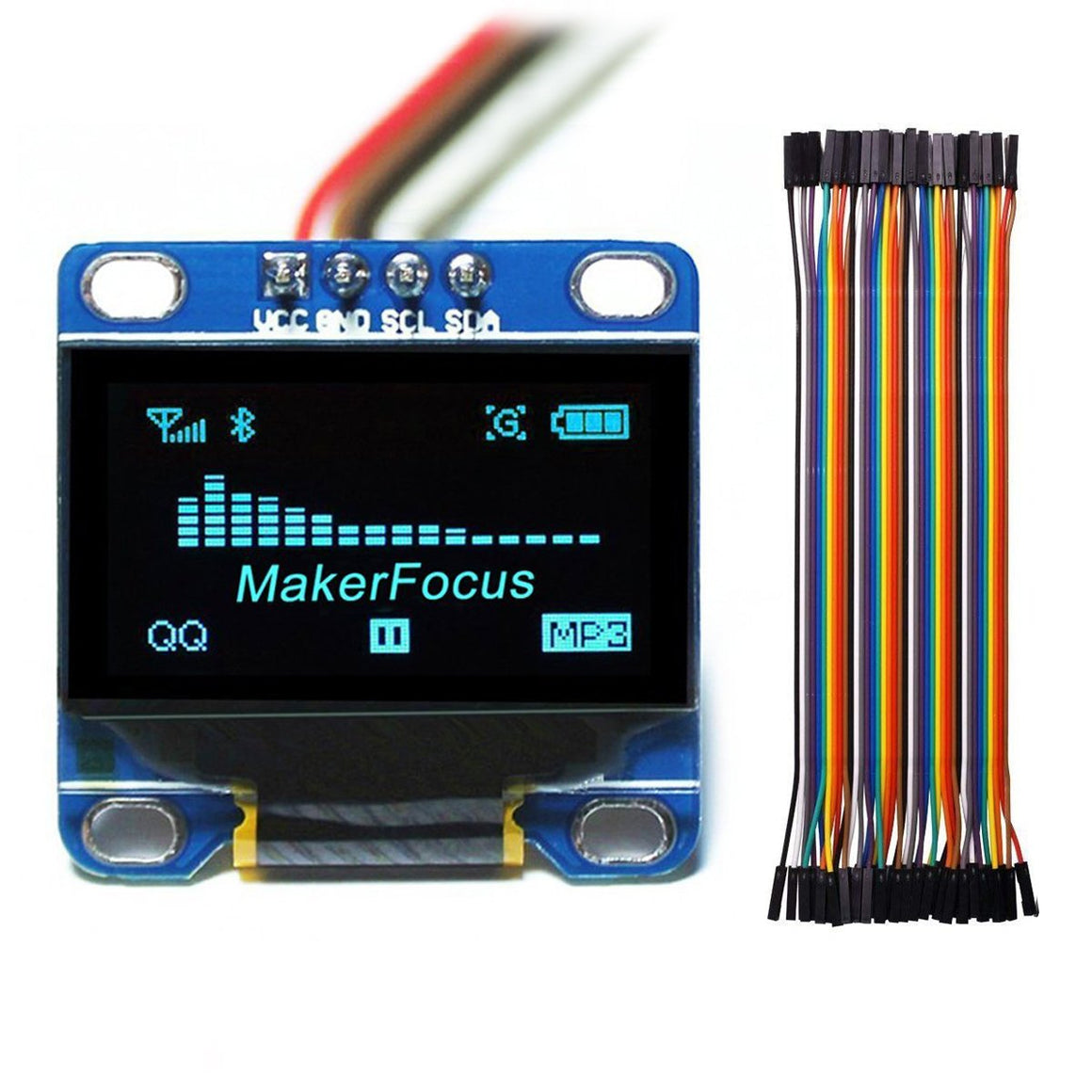 Makerfocus 096 Inch Iic Serial Oled Display 12864 For Arduino With 4 2175