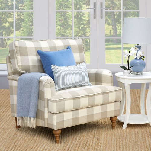 Natural buffalo check roll armchair.jpg__PID:14660b8a-36da-4422-b8ec-e79ae1cdca14