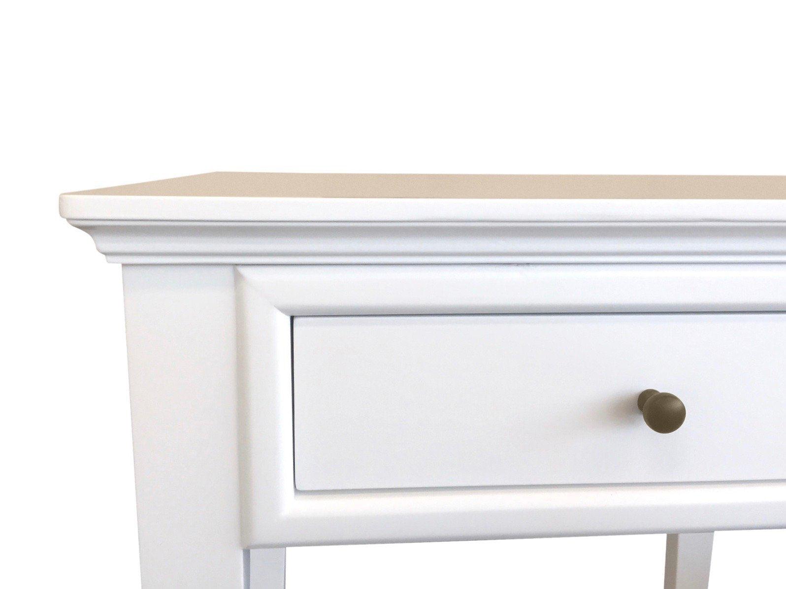 White Bedside Table - 1 Drawer - Lavender Hill Interiors
