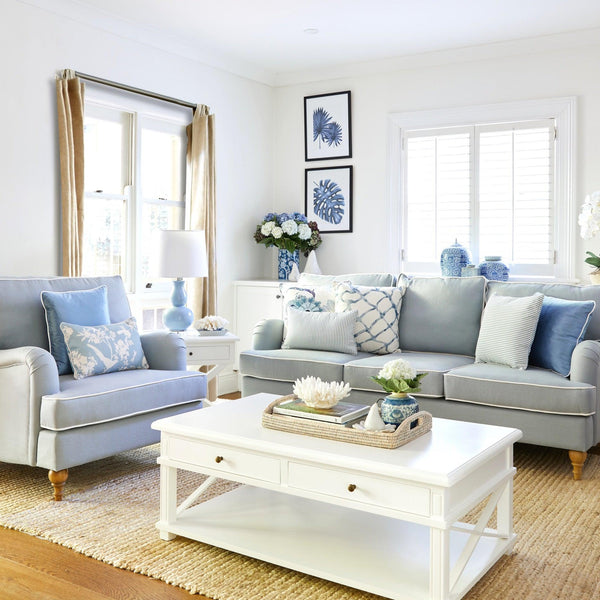 Hamptons Living Room Package - Duck Egg Blue - Lavender Hill Interiors