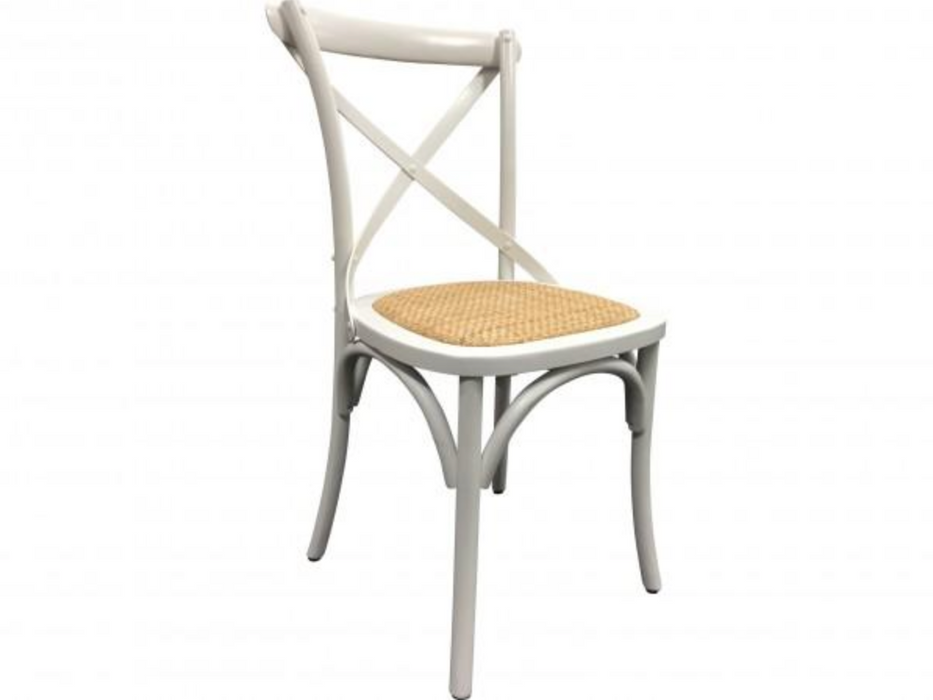 White Cross Back Dining Chair