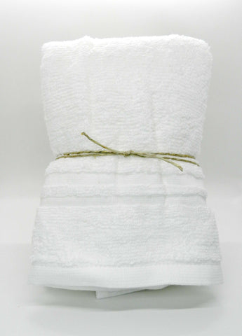 White Ribbed Facial Towels (6 Pack)