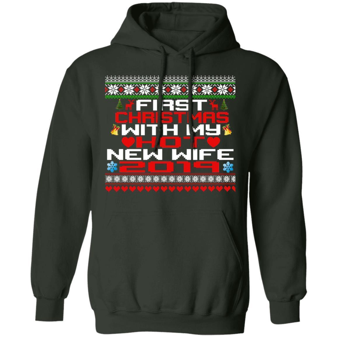 First Christmas With My Hot New Wife 2019 Hoodie - Bounce Tee