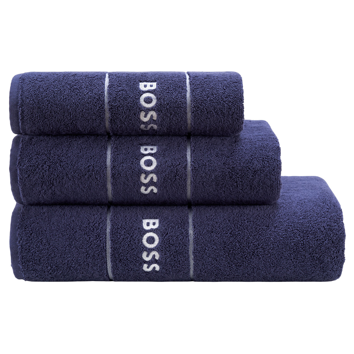 BOSS Home Plain Towels, Navy | Dotmaison