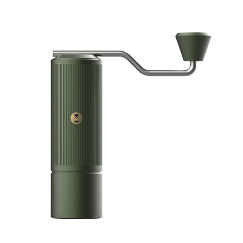 Chestnut X Lite Olive Green is a smaller size of manual coffee grinder by Timemore