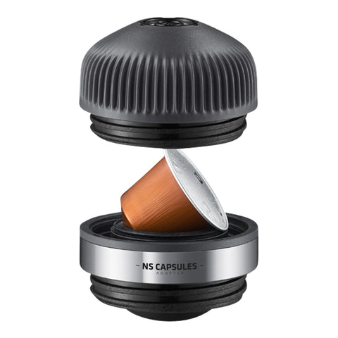 Nanopress-adaptern gör att Nanopresso kan använda Nespresso små kapslar
