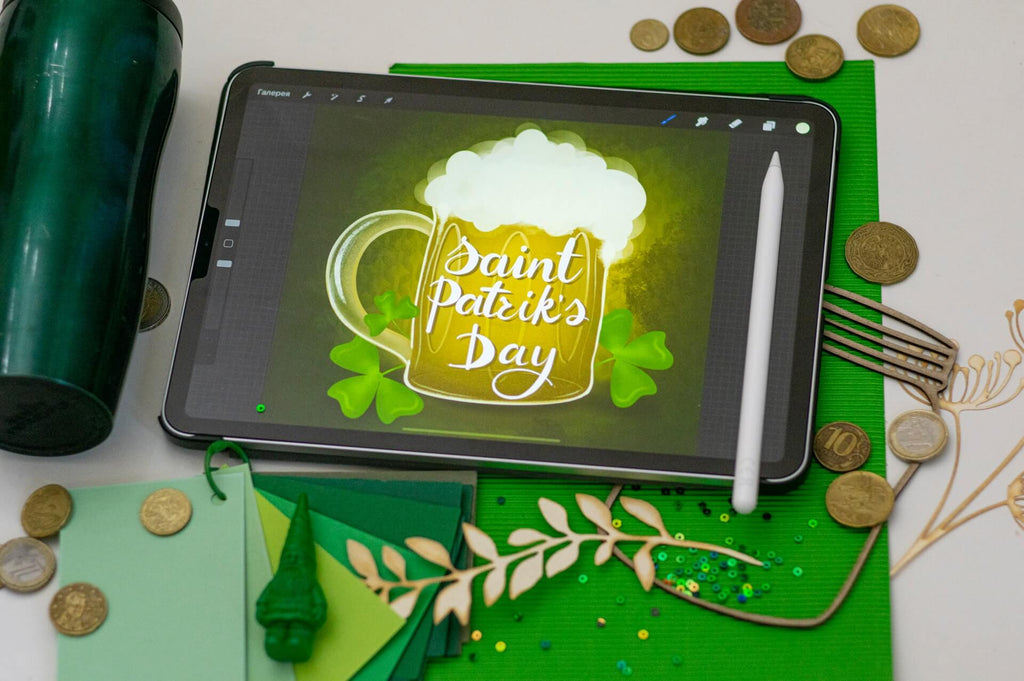 Digital drawing with the words “St. Patrik’s Day”