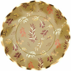 GOLD HARVEST WAVY PAPER SALAD PLATE/8PK