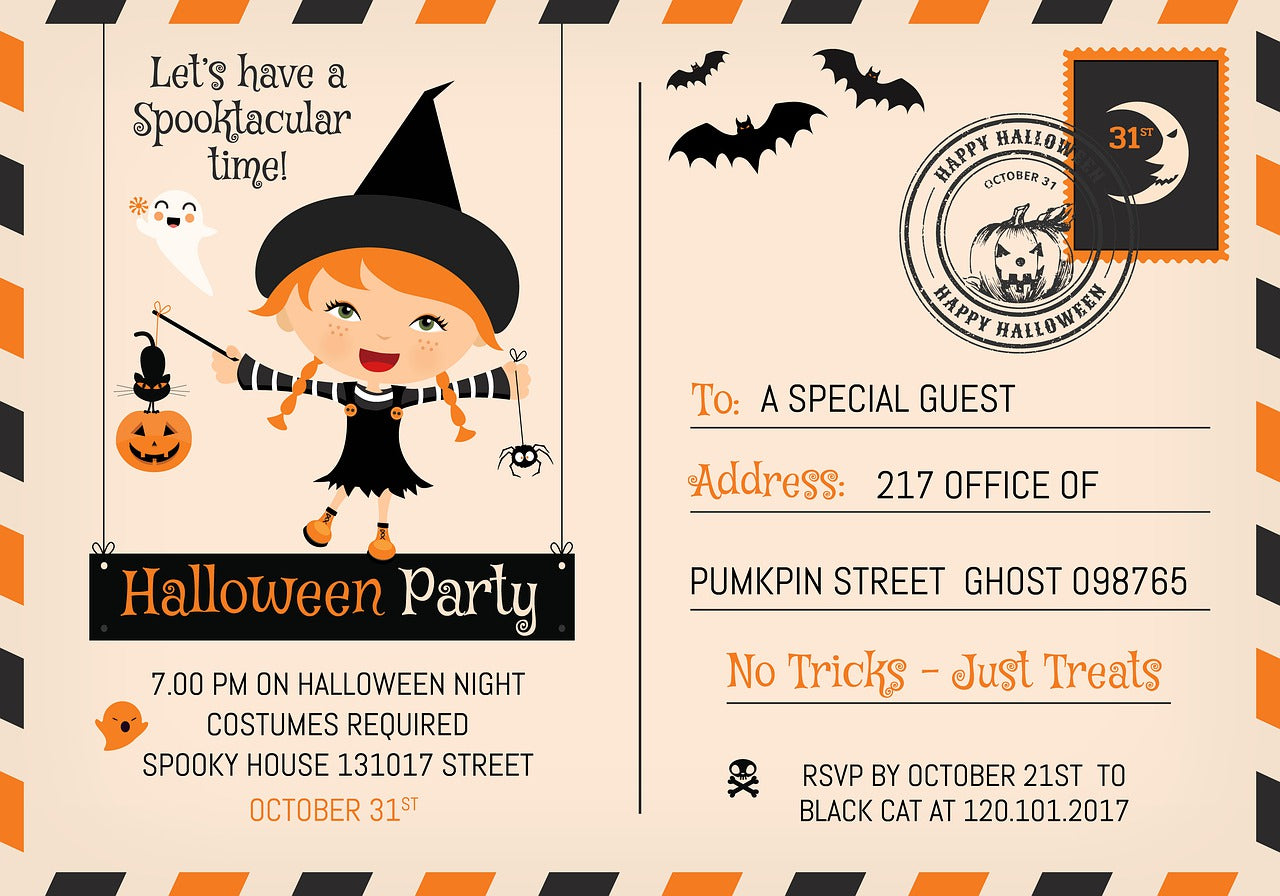 a cute halloween party invitation
