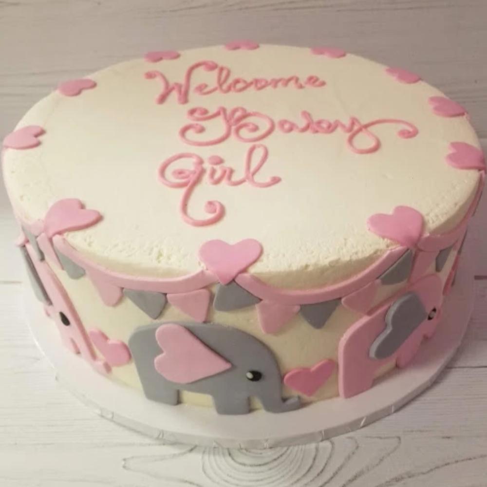 Welcome Baby Girl (or Baby Boy) with Elephants Cake – Harvard ...