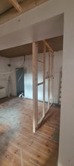 Inside the Empty shop floor of 189 Canongate, New partition Framework in Place