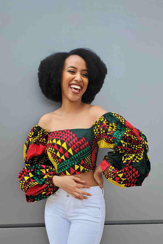 How to make a Drop Shoulder ANKARA CROP SHIRT WITH COLLAR /Shirt