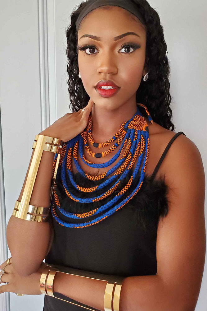 african layered necklace