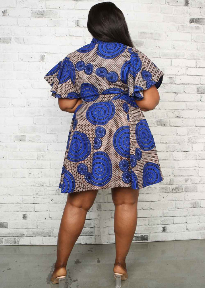 AFRICAN PRINT EVA MINI FLARED DRESS by etnica - Short dresses - Afrikrea