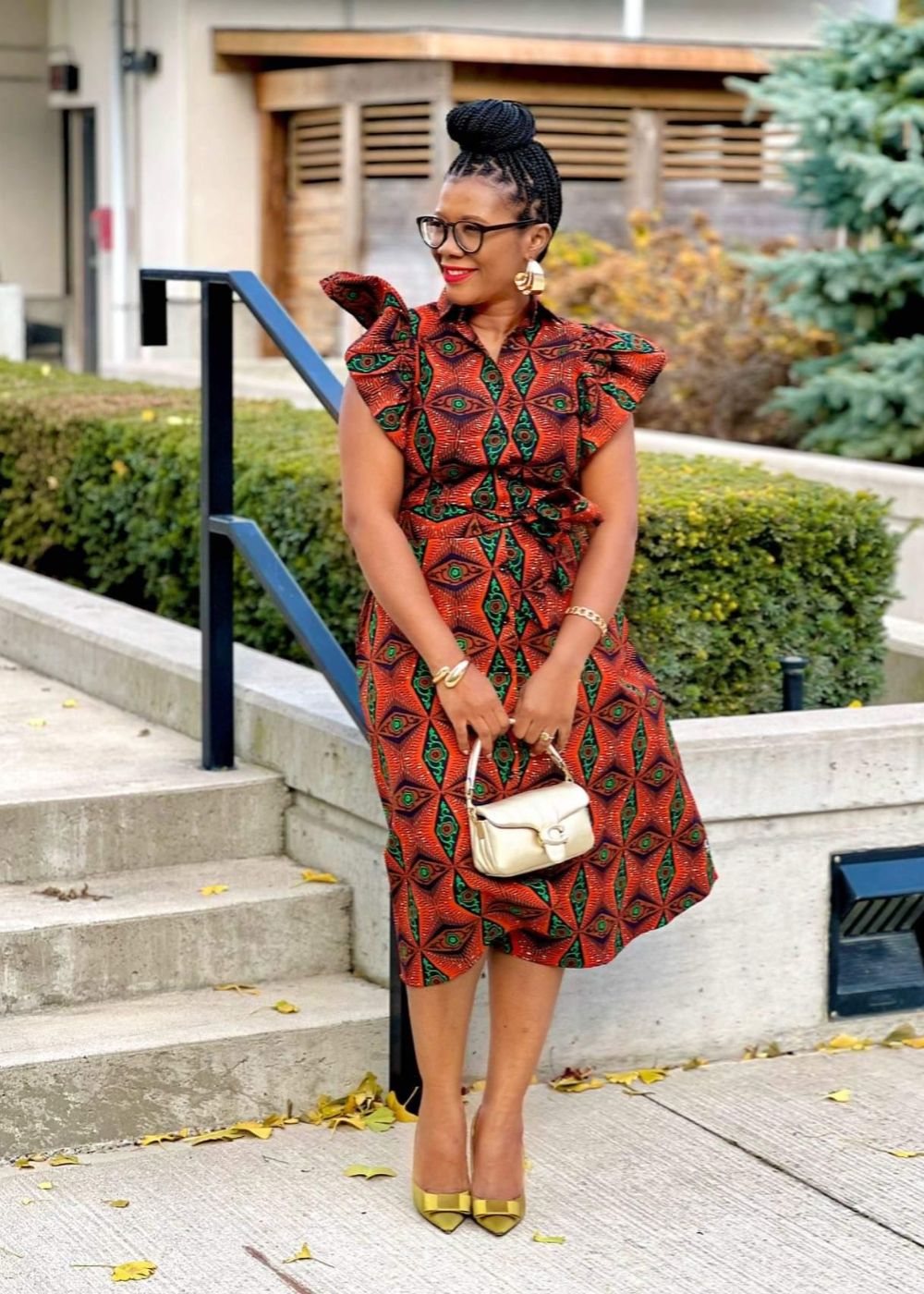 Deija African Print Midi Dress