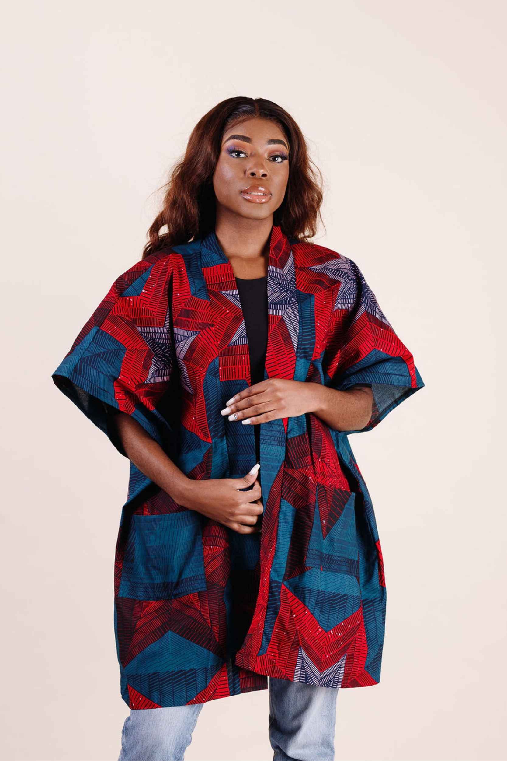 African Print Kimono for Women - African Jackets | Kejeo Designs ...
