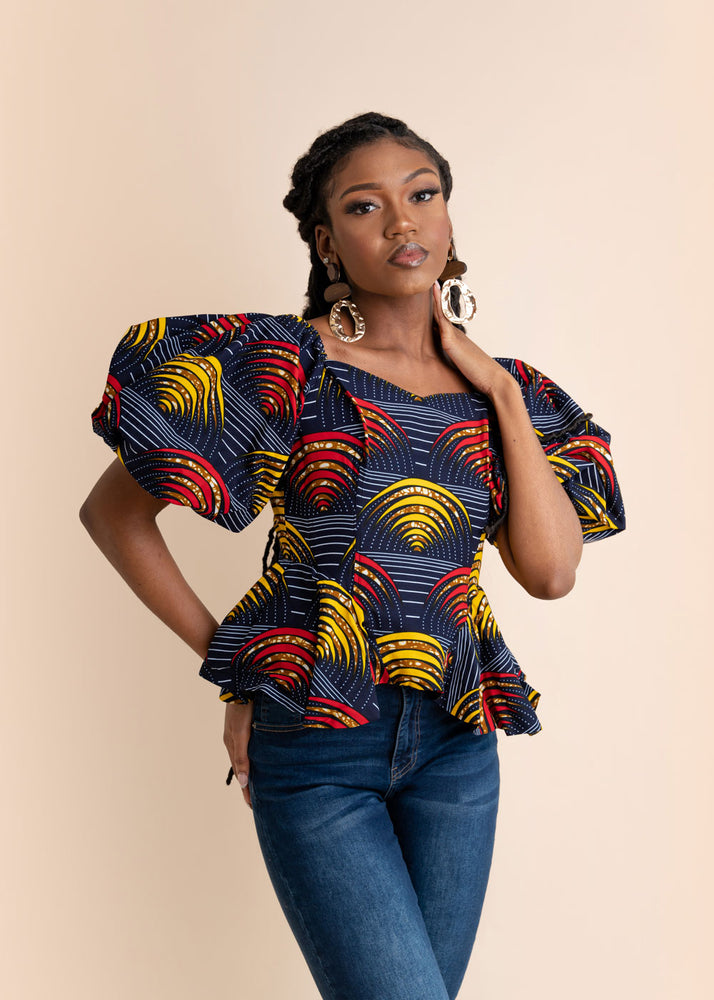 Dazzling Front Zipper Ankara Styles Ankara BlousesTops For Elegant