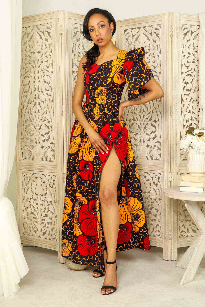 Orange Irene African Print Dress – KEJEO DESIGNS