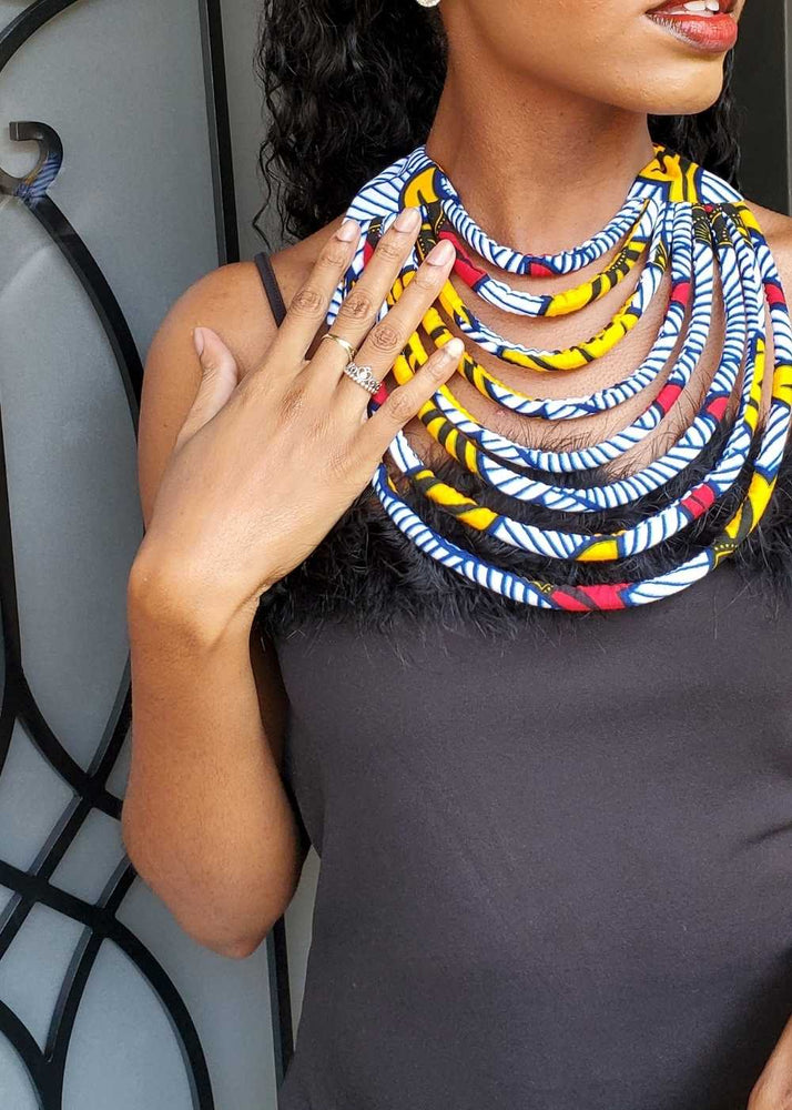 african layered necklace