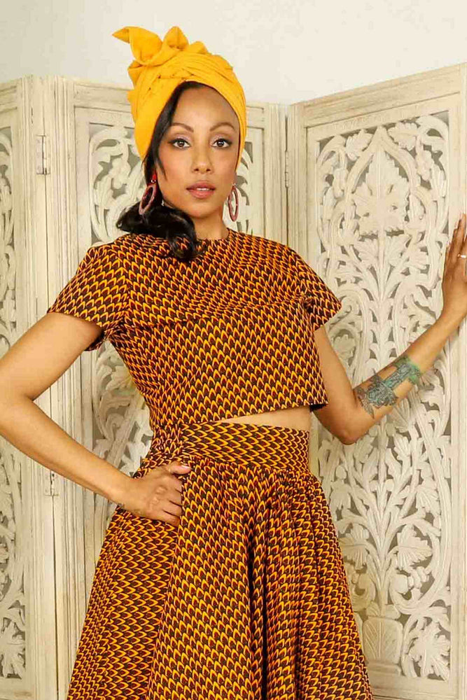 Lenia African Print Shirt Dress (Orange) - Kejeo Designs – KEJEO