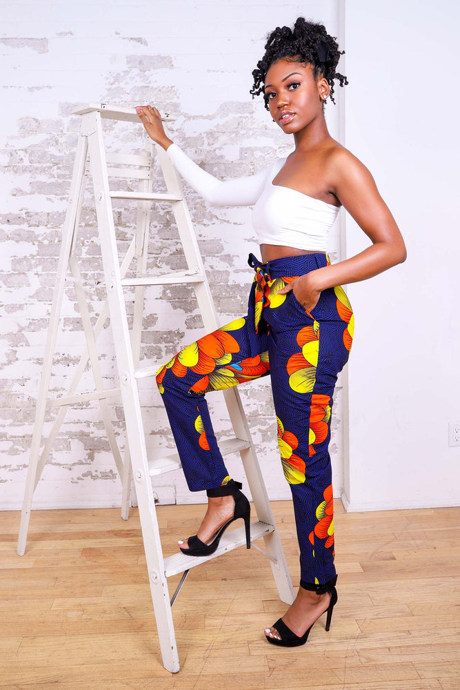 Rhema African Print Crop Top and Pant Set (Two-Piece) - EllaMona