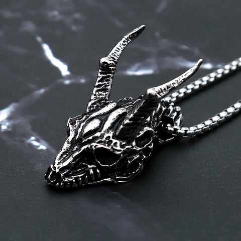 Dragon Bone Stainless Steel Necklace, Black / 50 cm