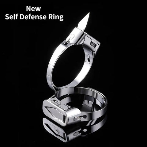 Razor Blade Ring With Knife Self Defense Spike Ring With Hidden Blade –  Wicked Tender