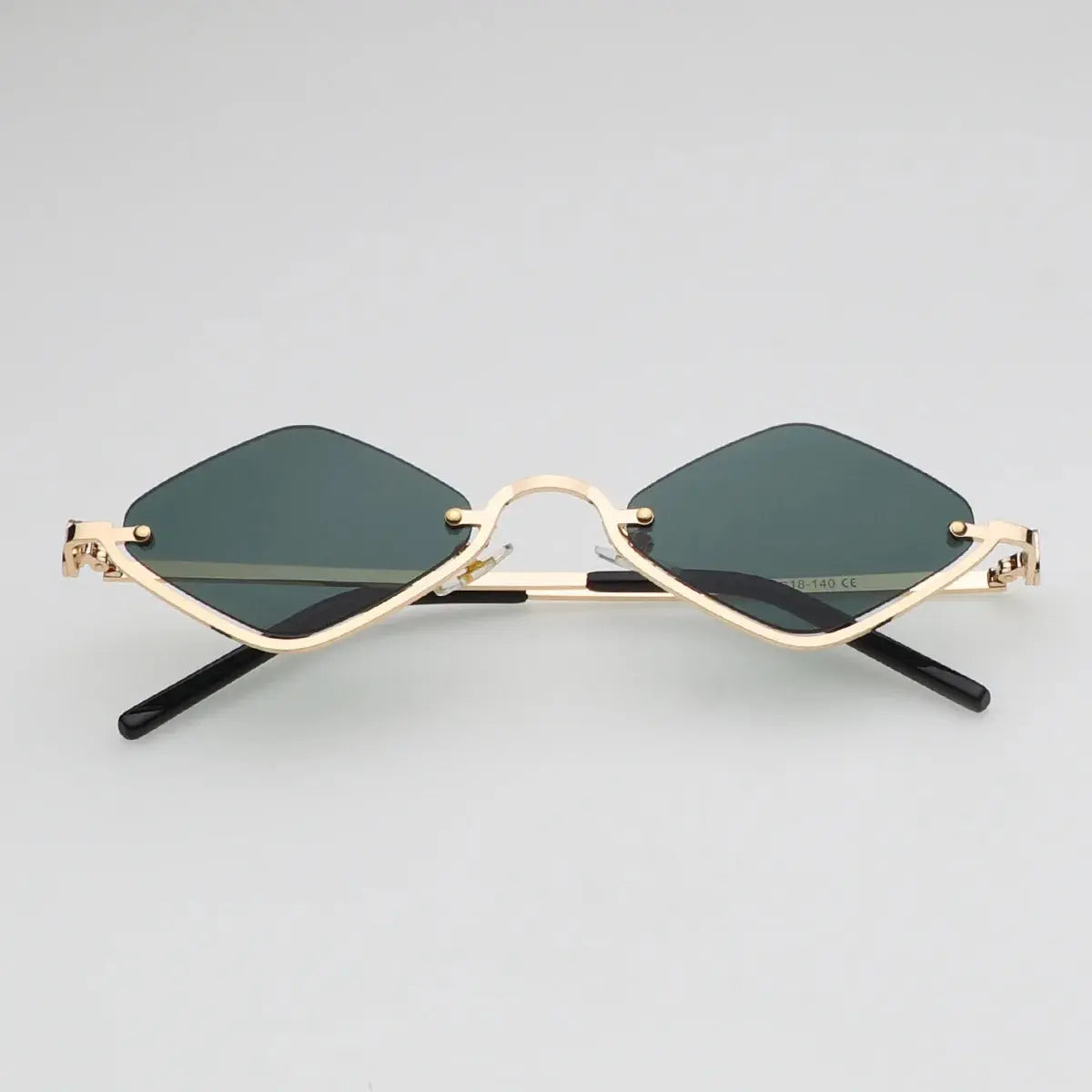 Surendra 07 - Fashion Small Polygonal Sunglasses Women Luxury Brand Metal Half Frame Sun Glasses Ladies Hipster sexy Cat Eye Shades Vintage Wicked Tender