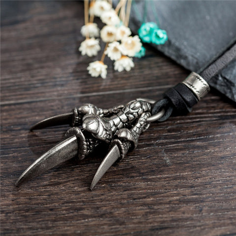 Men's Domineering Big Dragon Claw Pendant Stainless Steel Eagle Claw  Necklace | eBay