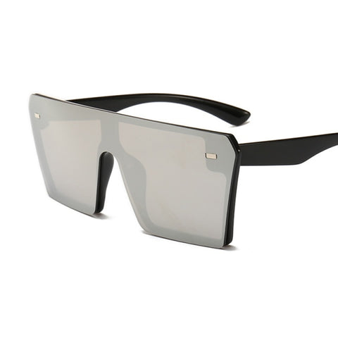 Glasses Luxury Sunglasses Fashion Flat Lens White Mirror Frame