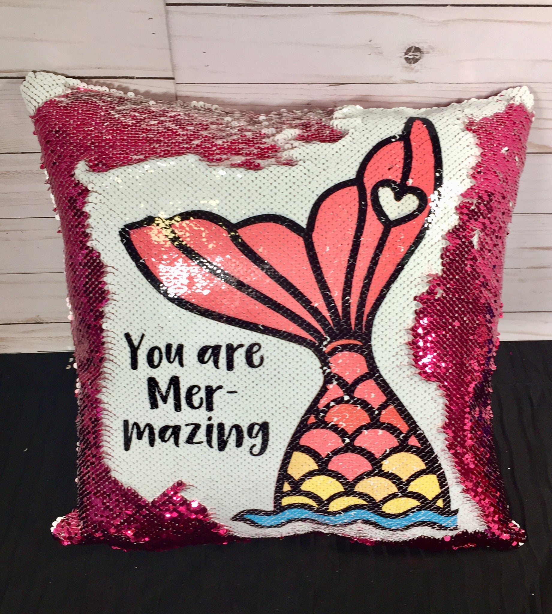 pink mermaid pillow