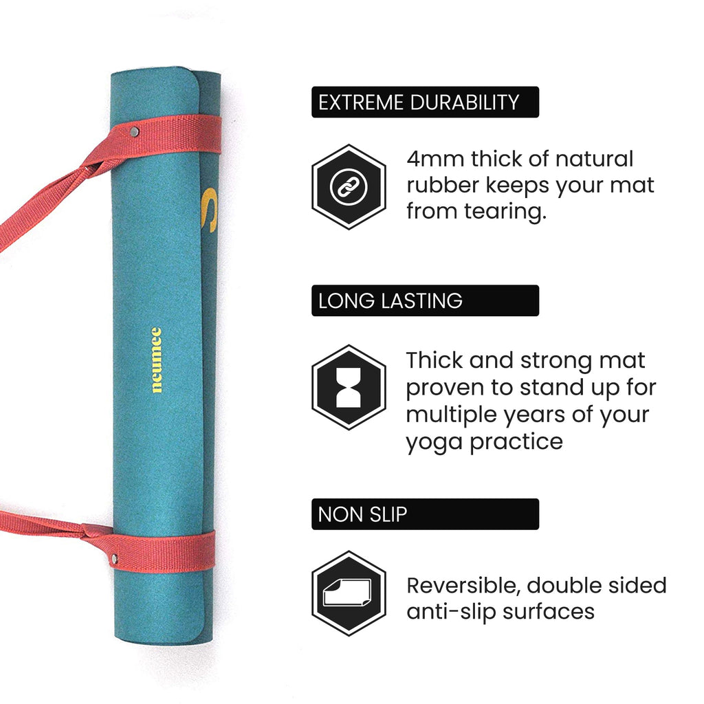 Foldable Non-Slip Natural Yoga Mat for Workout - 1.5mm Thicker