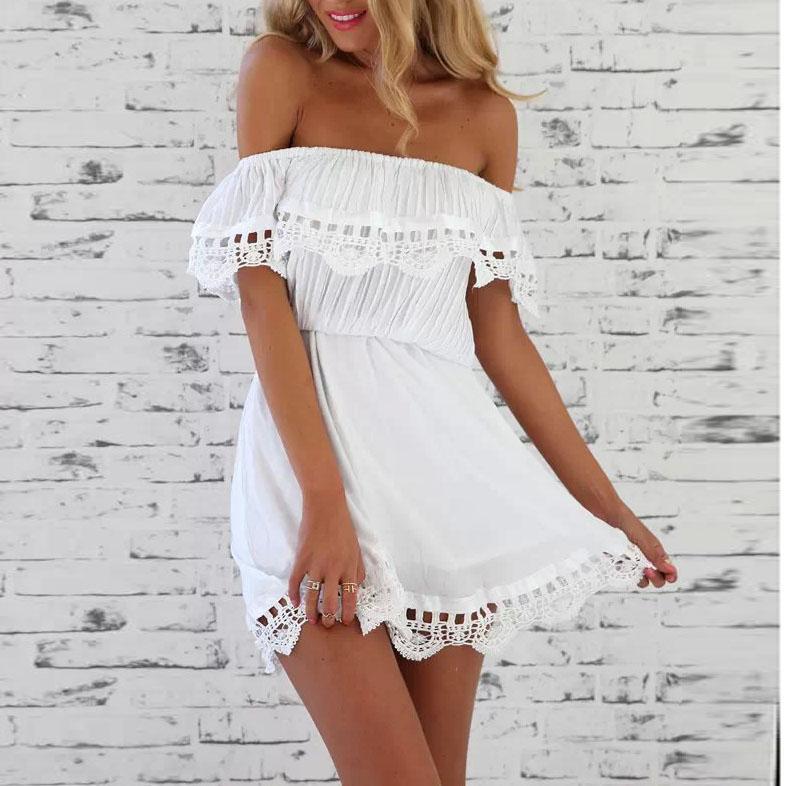 white off the shoulder dress flowy