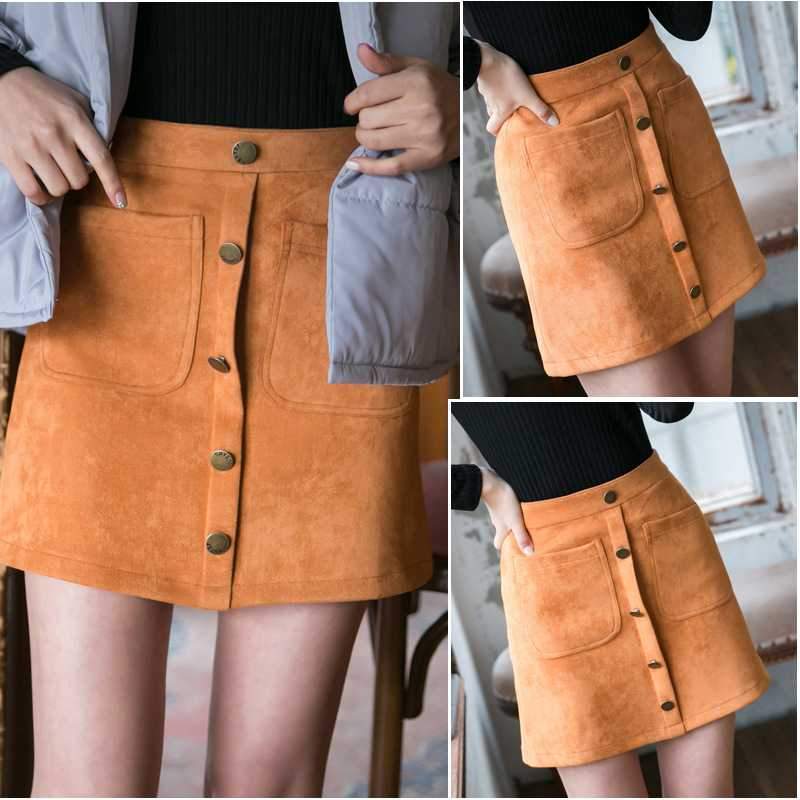 brown high waisted skirt